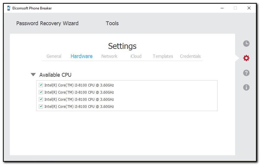 hardware settings